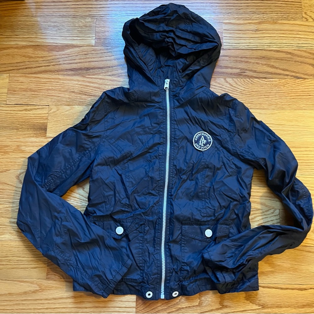 Abercrombie & fitch navy blue nylon jacket size small